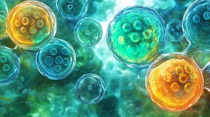 Wall Mural - Conceptual computer artwork depicting stem cell research.