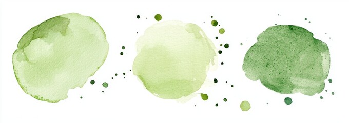 Wall Mural - There is a splash of green on the background of this image. There is a watercolour pattern in salad color. There is some ink staining.