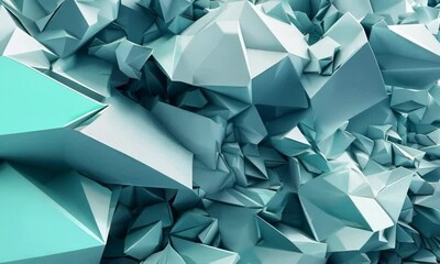 Wall Mural - Fragmented 3D polygons with sharp edges, Video