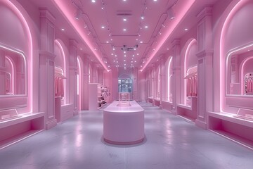 A pink room with a pink ceiling and pink walls