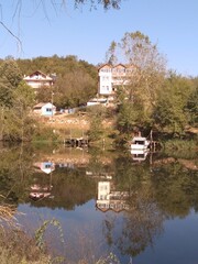 a wonderful view of the river and its reflections