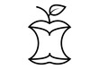 © Gabrieuskal - Icono negro de manzana mordida por los dos lados