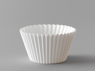 A blank paper cupcake liner for mockup. A 3D render illustration of a paper cupcake liner.