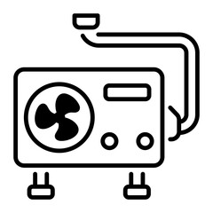 Sticker - A line icon of heat pump 