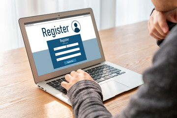 Wall Mural - online registration form for modish form filling on the internet website