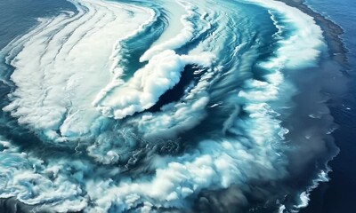 Canvas Print - Powerful hurricane making landfall on coast, Video