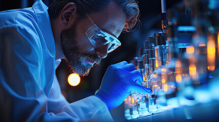 Aufkleber - Scientists using a mass spectrometer to analyze complex chemical samples. Generative AI.