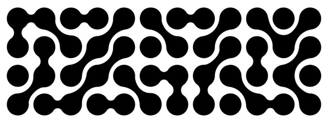 Wall Mural - meta balls pattern. connected liquid drops, organic blobs or amorphous shapes background. cells, neu
