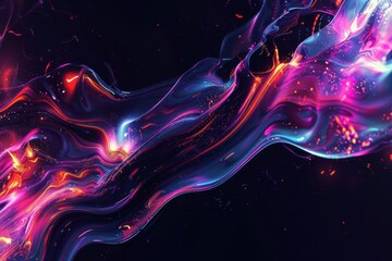 Wall Mural - a colorful, swirling line of light and fire