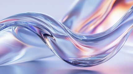 Wall Mural - Abstract glass shape on light background, 3d render