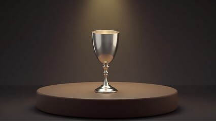 Wall Mural - A sleek silver cup standing tall on a