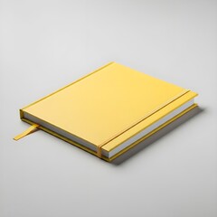 Wall Mural - Yellow notebook isolated on white background.