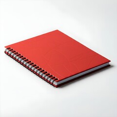 Sticker - Red spiral notebook isolated on white background.