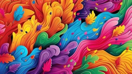 Wall Mural - Abstract Colorful Paper Cut Out Background Design