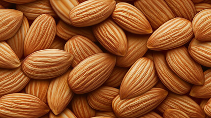 Wall Mural - a photographic pattern of an extreme close-up, top-down view of almond slices, filling the entire frame with a focus on the intricate details