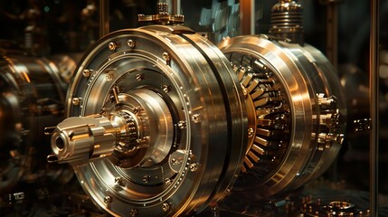 Canvas Print - Close-up of Industrial Machinery Gears