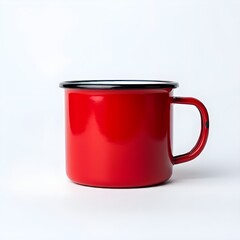 Canvas Print - Red cup isolated on white background.