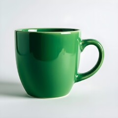 Wall Mural - Green cup isolated on white background.