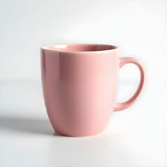 Wall Mural - Pink cup isolated on white background.