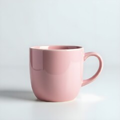 Canvas Print - Pink cup isolated on white background.