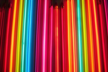 Sticker - Vibrant Neon Lights Abstract Background