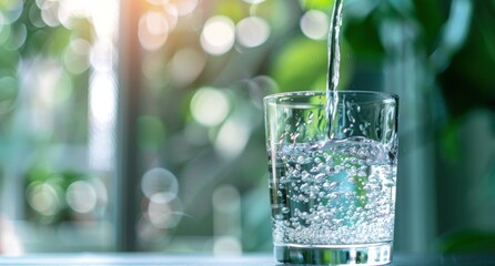 Poster - refreshing glass of sparkling water