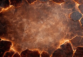 Sticker - Fiery cracked rock texture background