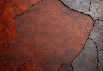 Poster - Rugged rock surface with vibrant orange and gray tones