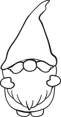 Funny and funny vector black and white gnomes 