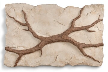 Sticker - Fossilized tree branch embedded in rock