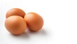 © Chase D’Animulls - brown eggs isolated on white background with copy space. Fresh organic farm hen chicken eggs. Home grown free range self sufficient living off the grid concept.