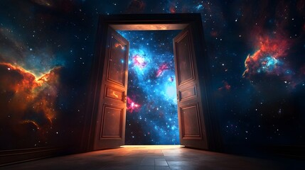 Sticker - Open Door to Starry Galaxy Night Sky