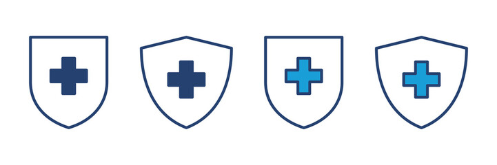 Sticker - Health insurance icon vector. Insurance health document icon