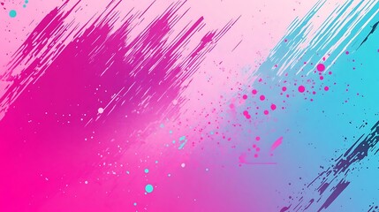 Wall Mural - Abstract Colorful Background with Pink and Blue Paint Strokes and Splatter