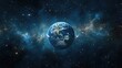 © Vilaphon  - A space scene with Earth glowing among a sea of stars, floating in the universe