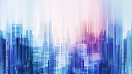 Poster - Abstract Cityscape with Vibrant Hues