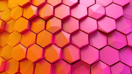 Poster - Abstract 3D Hexagon Pattern