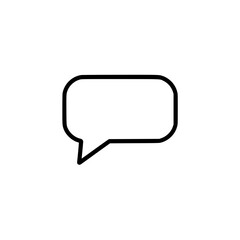 Canvas Print - minimalistic black outline speech bubble icon on a white background.