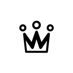 Wall Mural - minimalist black outline of a crown icon with three circular points on a white background.
