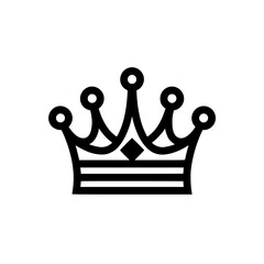 Wall Mural - black and white illustration of an elegant crown with minimalist design.