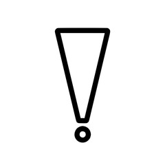 Wall Mural - black exclamation mark icon in minimalist style on a white background.