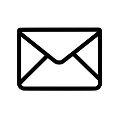 Wall Mural - simple black and white envelope icon representing email or mail communication.