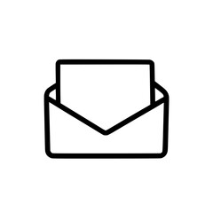 Wall Mural - minimalist black and white icon of an envelope with a letter.