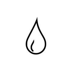 Wall Mural - minimalist black and white water drop icon on a plain white background.