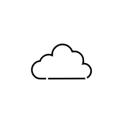 Wall Mural - black outline of a cloud symbol on a white background, representing a minimalist weather or technolo