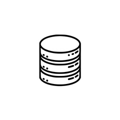 Wall Mural - simple black and white icon of a database server stack in a vector style.