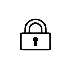 Sticker - minimalistic black and white padlock icon representing security and protection.