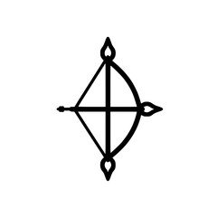 Wall Mural - minimalist black and white archery bow and arrow symbol.