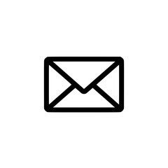 Wall Mural - simple black and white envelope icon symbolizing email or postal mail.