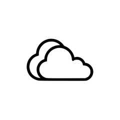 Wall Mural - black and white cloud icon representing cloudy weather or cloud computing.